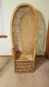 Peacock Chair Throne Style MCM Boho Rattan Vtg | eBay