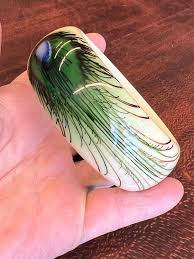 Vintage Lucite Peacock Feather Bangle Bracelet - Etsy