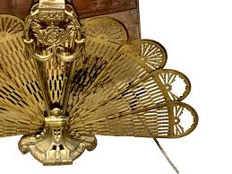 Antique Brass Folding Peacock Fan Fireplace Screen French Victorian Style (99) | eBay