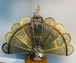 Vintage Brass Musical/floral Art Deco Fireplace Cover - Etsy