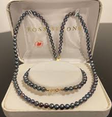 Ross Simon 585 14K Yellow Gold Rainbow Black Pearl Necklace ...