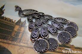 2 Pcs Antique Silver Filigree Peacock Pendants Charms Medium Size 40x74mm A2204 - Etsy