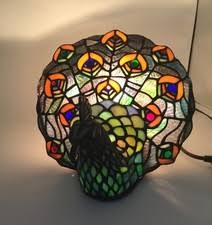 stained glass peacock lamp products for sale | eBay