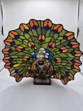 stained glass peacock lamp products for sale | eBay