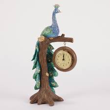 Peacock Table Clock - Cracker Barrel