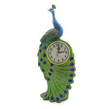 Resin Peacock Clock Decoration New Wedding Gifts Home Floor Clock Crafts 13 * 35 * 8cm : Amazon.co.uk: Home & Kitchen