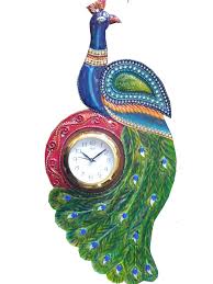 Buy Peacock clock big made by wooden and paper mache art with Kundan Online at Low Prices in India - Amazon.in