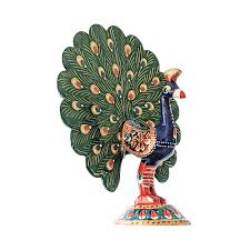 Handcrafted Wooden Dancing Peacock Statue Elegant Home Decor ...