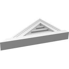 TrueCraft 18"W x 16-1/2"H Right Triangle Left Side Surface Mount PVC Gable Vent 11/12 Pitch: Functional, w/ 2" x 2" Brickmould Sill Frame - Ekena Millwork