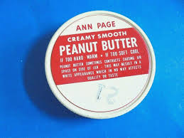 Vintage Ann Page Creamy Smooth Peanut Butter Tin Jar Lid ...