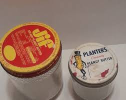 Two Vintage Peanut Butter Jars, Jiff and Planters - Etsy