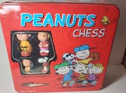 RARE* Vintage Peanuts Charlie Brown Snoopy Chess Set Tin Box ...
