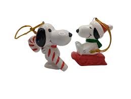 Vintage ceramic Peanuts Snoopy & Woodstock Christmas ...