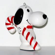 Snoopy carrying candy cane Ornament - ShopCollectPeanuts.com