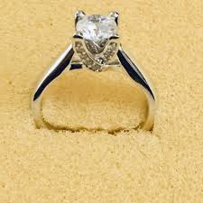 14 K White Gold Center 1 Ct CZ And Accent Diamond Ring | eBay