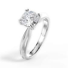 The Tallulah Cushion Cut 14kt White Gold Solitaire Knife-Edge Tulip Engagement Ring | Ritani