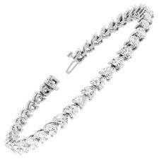 18K White Gold Heart Diamond Tennis Bracelet '12 1/2 Ct. tw ...