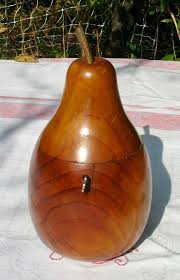 Antique Pear Shaped Wood Tea Caddy Interesting Vertical ...