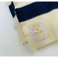 Vintage Hudsons Bay 4 Point Wool Blanket | Chairish