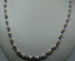 Freshwater White Pearl & Amethyst Necklace with 14k Gold ...