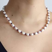Faceted Amethyst and Pearl Necklace | Amethyst Necklace ...