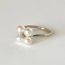 Diamond Pearl Ring 4 Ring Fine Rings for sale | eBay