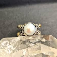Gold Accented Sterling Silver and Mother of Pearl Cocktail Ring - Etsy