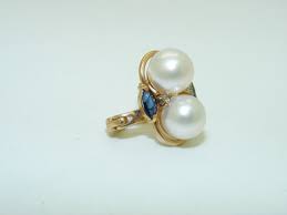14k yellow Gold Pearl and Sapphire Shortener Clasp | eBay