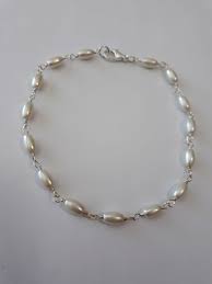 Faux Rice Pearl Anklet, Stainless Steel, Body Jewelry, Ankle ...