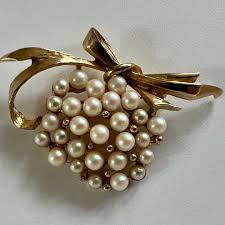 Faux Pearl Bouquet Costume Brooch - Etsy