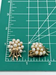 Vintage Faux Pearl Goldtone Clip-on Earrings ESTATE FIND ...