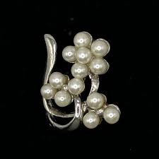 Vintage Silver and pearls brooch | eBay