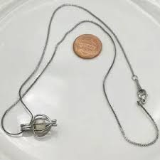 Jewelry | 18ktwhite Gold Filled Fresh Pearl Cage Necklace ...