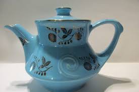 MCM Large Pearl Co. Hand Decorated Turquoise 22 Kt. Gold ...