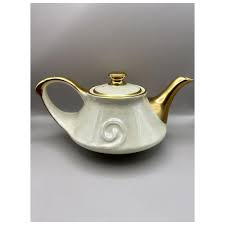 Vintage Pearl China Company Beige and Gold Tea Set, Tea Pot, Large and. For Sale at Ruby Lane