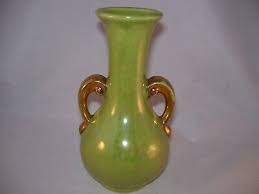 Vintage Pearl China Lusterware Bud Vase Green 633 USA 22K Gold Handles MCM | eBay