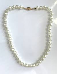 Off White 16", 18 1/2", 19", 24" Glass Pearl Hand Knotted 8MM Necklace With Gold Tone Fish Hook Clasp - Etsy
