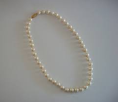MONET - Vintage 12 mm. Faux Pearl Necklace - Hand Knotted - U.S. - Circa 1980's For Sale at 1stDibs