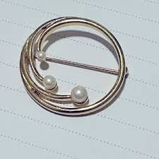 Monet | Jewelry | Monet Signed Textured Gold Tone Triple Loop Brooch Vintage Pin Abstract | Poshmark