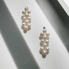 String-Cultural fresh water pearl with 925 silver knitted ...