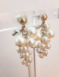 Pearl Crystal Glass Bead Grapes Dangle Earrings 1.5 in | eBay