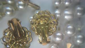 Vintage Mid-century Simulated Pearl Triple Strand Necklace With Earrngs - 4202 - Etsy