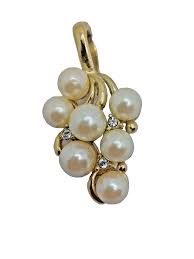 Vtg. ROMAN Pendant Enhancer Faux Pearl Cluster Clear ...