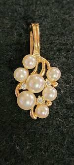 Ladies Pendant "Gold Tone" "Pearl" Roman Brand Nice Shiny ...