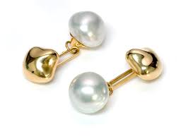 Tiffany & Co. Elsa Peretti Pearl Gold Cufflinks