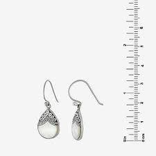 Bali Inspired Womens Genuine White Mother Of Pearl Sterling Silver Drop Earrings - JCPenney
