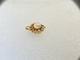 Estate 14K Yellow Gold 5mm Pearl Pendant 1.5g | eBay