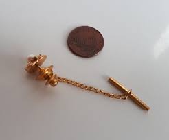 Vintage Yellow Gold 14 K Carat Nugget and Cultured Saltwater Pearl Modernist Tie Tack Men's Jewelry, Gift for Him, - Etsy UK