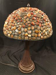 Art & Crafts Style Polished Rock Table Lamp | EstateSales.org