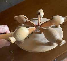 Vintage Wooden Pecking Chickens Movable Toy made in Sweden ...